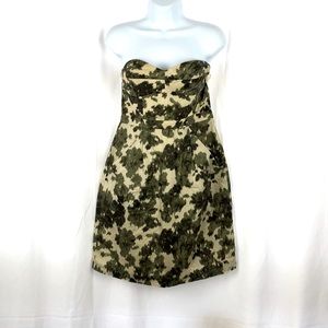 J.Crew Silk camo strapless mini dress pockets 4